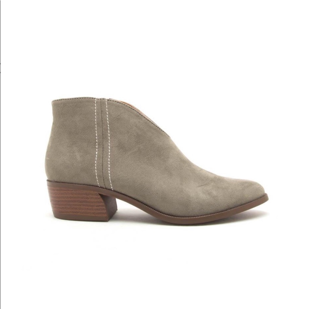 Rager Khaki Suede Stitch Booties